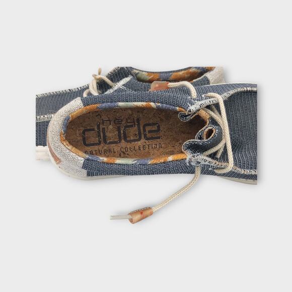 New With Tags Mens Hey Dude Wally Eco Sox Aegean Blue & Tan Size 9 - Picture 9 of 10